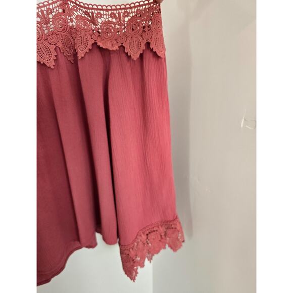 Romantic Pink Dusty Rose Fairy Coquette Dainty Top XL Crochet Boho Whimsical - Picture 6 of 10